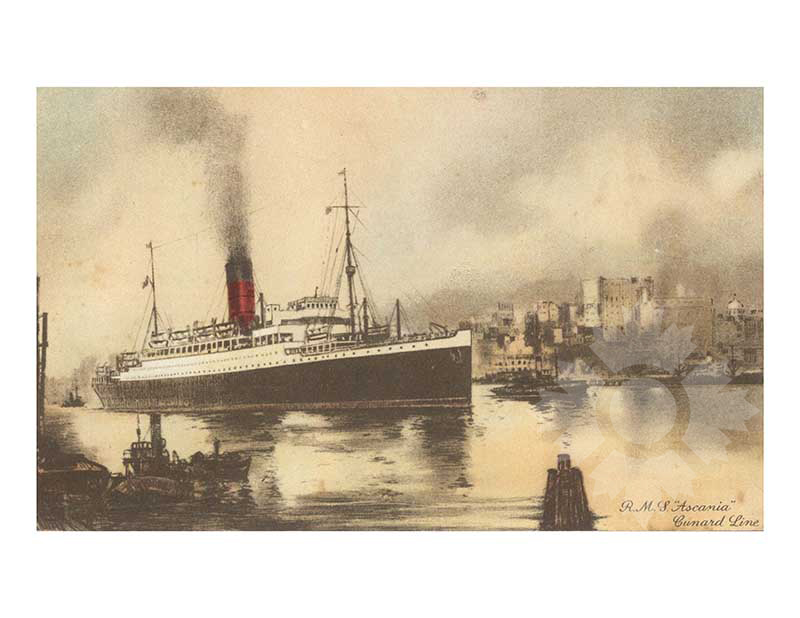 colored photo of the ship Ascania II (RMS)