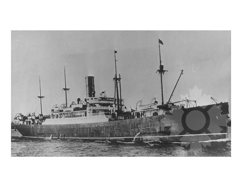 Black and white photo of the ship Ausonia I (SS)
