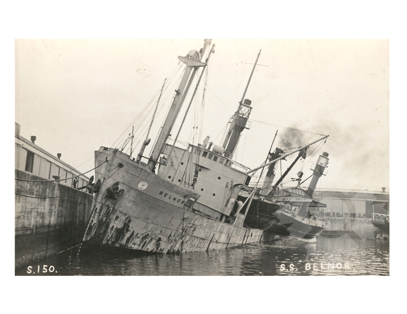 Black and white photo of the ship Belnor (SS)