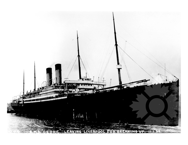 Black and white photo of the ship Cedric (SS)