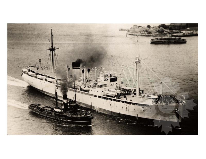 Black and White photo of ship Goya (SS) (1949-1952)