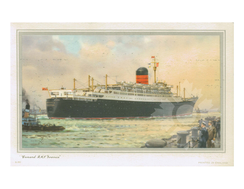 Colored photo of ship Ivernia (RMS) (1954-1963)