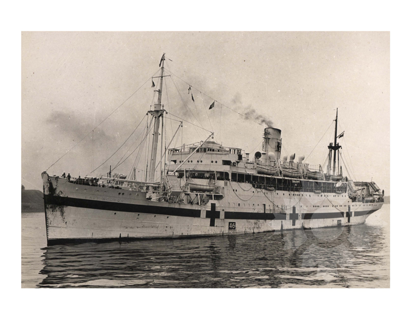 Black and white photo of the ship lady nelson (RMS) (1928-1953) WWII