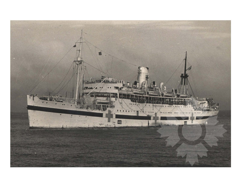 Black and white photo of the ship lady nelson (RMS) (1928-1953) WWII