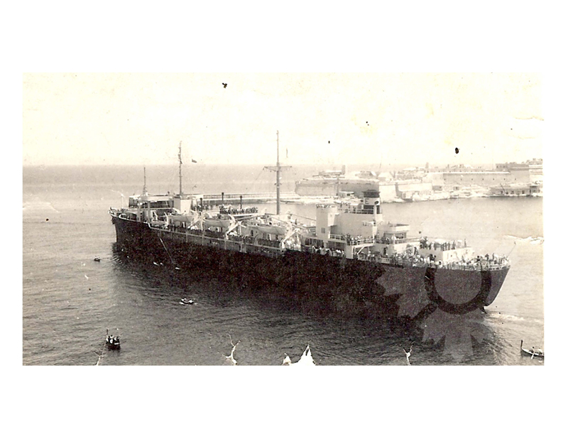Black and white photo of the ship marine perch (USAT) (1945-1965)