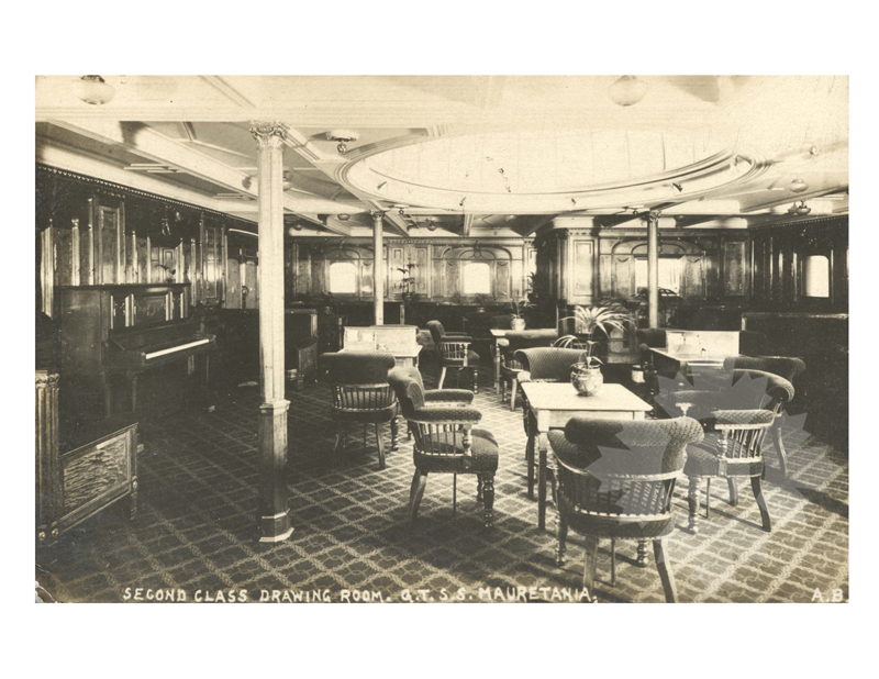 Black and white photo of the ship Mauretania I (RMS) (1906-1935)