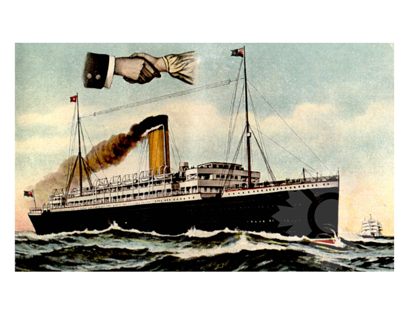 Black and white photo of the ship Megantic (RMS) (1909-1933)