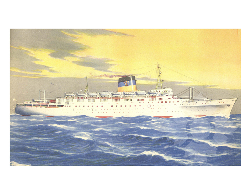 Colored photo of the ship Neptunia (SS) (1948-1958)