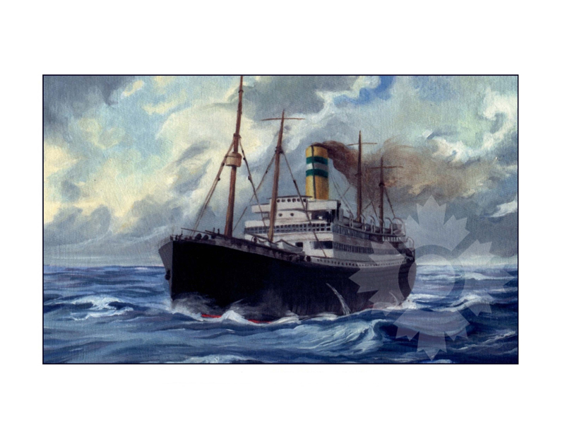 Colored photo of the ship Nieuw Amsterdam I (SS) (1906-1932)