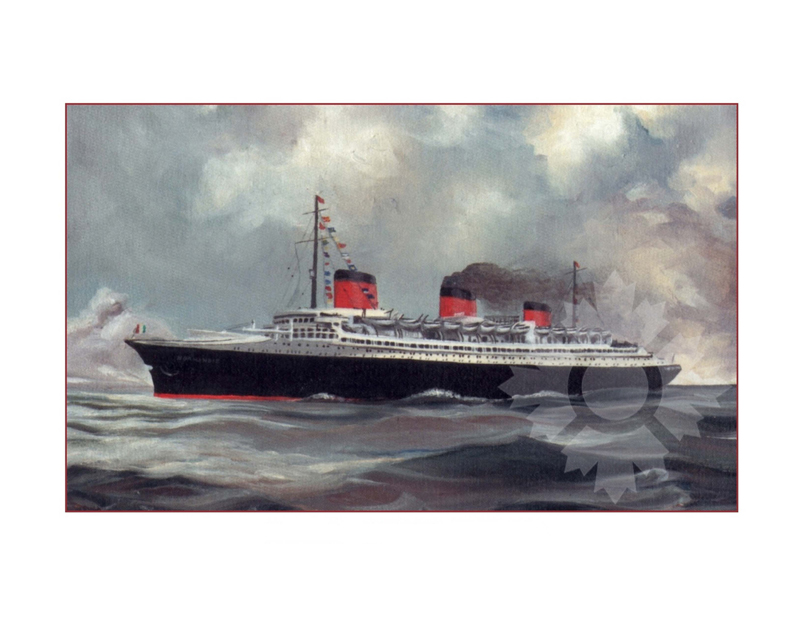Colored photo of the ship Normandie (SS) (1932-1941)