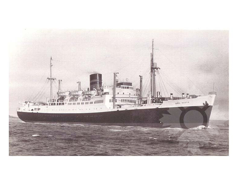 Black and white photo of the ship Nova Scotia II (RMS) (1947-1962)