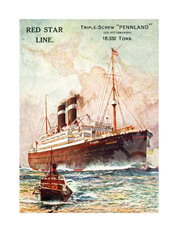 Colored photo of ship Pennland (SS) (1926-1941)