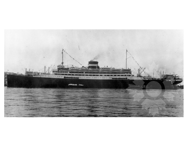 Black and white photo of the ship Saturnia (MS) (1925-1966)