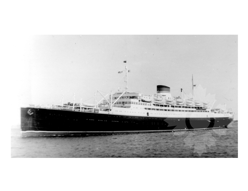 Black and white photo of the ship Saturnia (MS) (1925-1966)