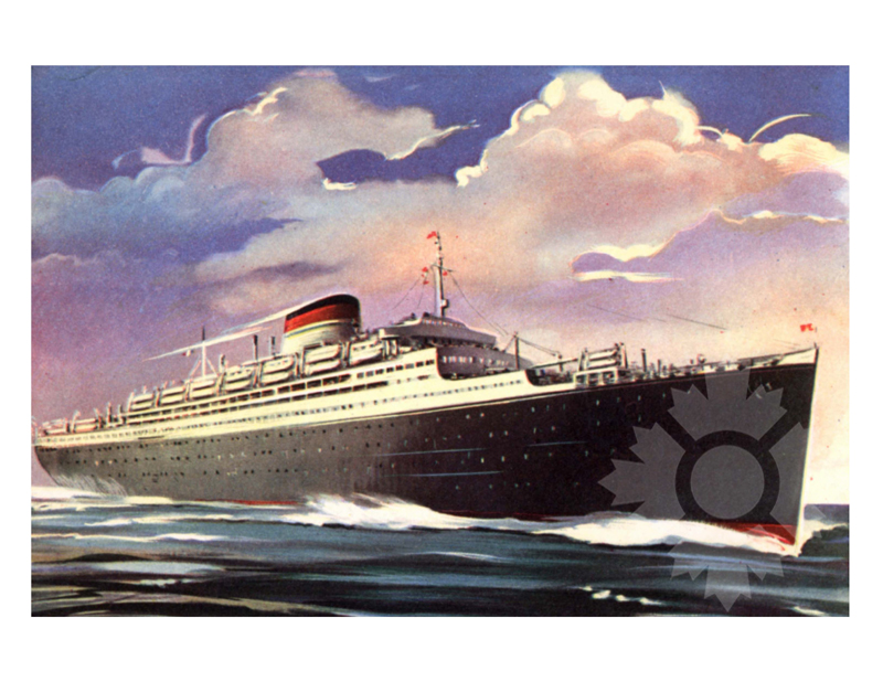 Colored photo of the ship Saturnia (MS) (1925-1966)