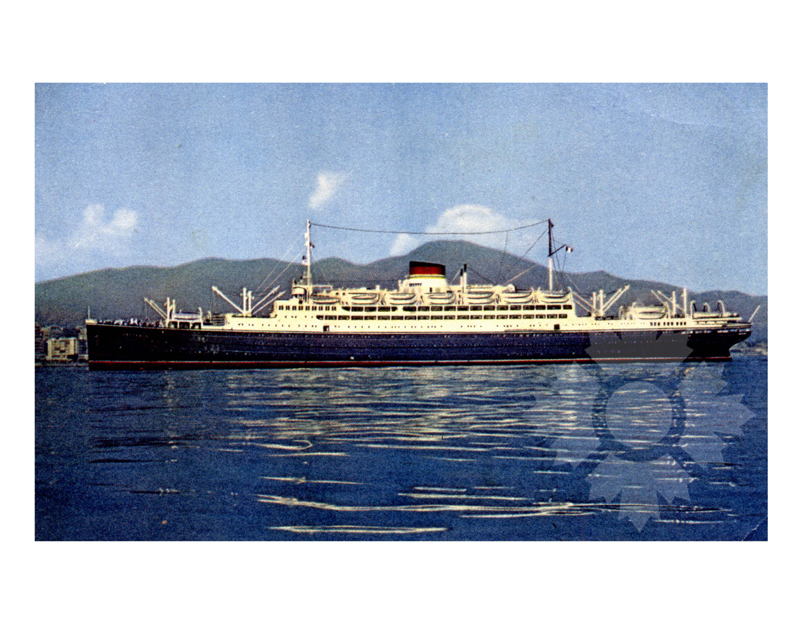 Colored photo of the ship Saturnia (MS) (1925-1966)