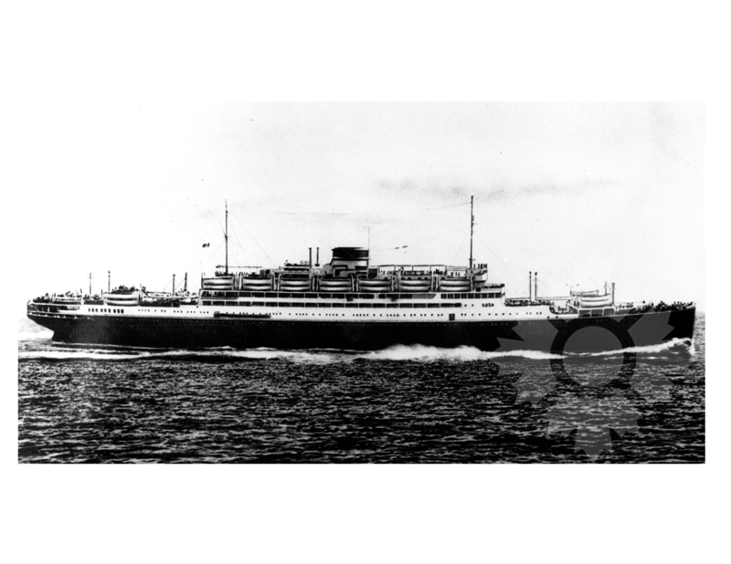 Black and White photo of ship Vulcania (MS) (1926-1965)