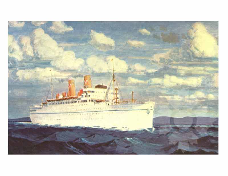 Colored photo of the ship Empress of France II (RMS) (1947-1960)