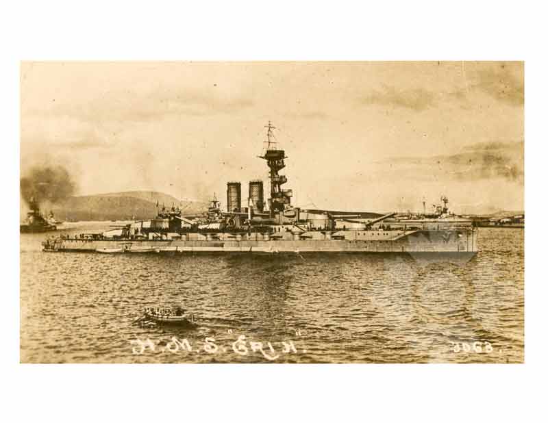 Black and white photo of the ship Erin (HMS) (1914-1922)