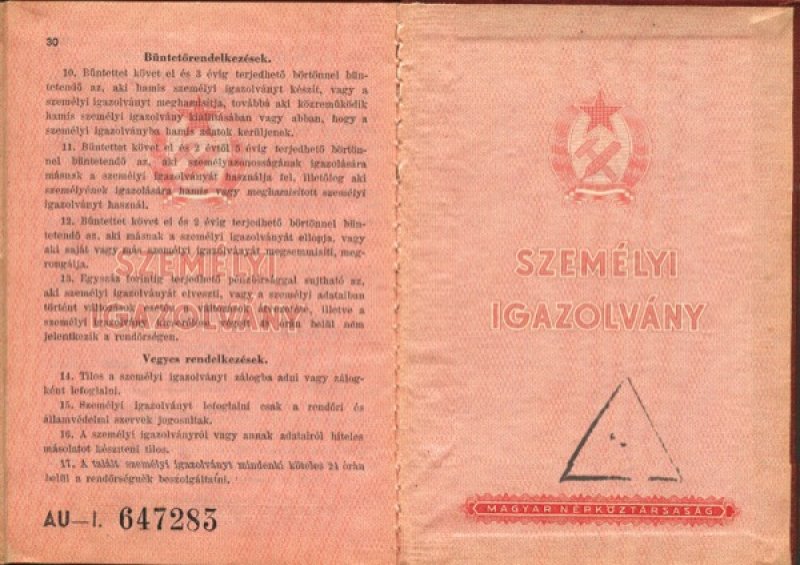 Ferenc Nilof's Hungarian ID. Canadian Museum of Immigration at Pier 21 (DI2013.1348.9o).