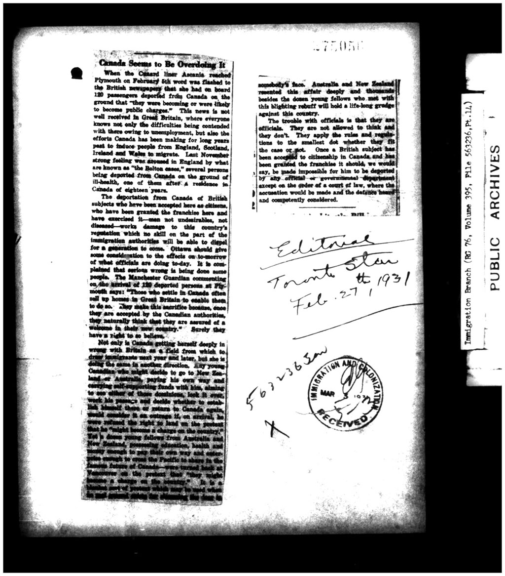 Archival document with typed text, handwriting and a stamp at the bottom of the page.
