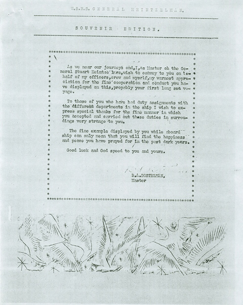 Old piece of paper with typing on it, type font too small to read.