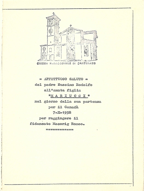 White page with black border line building image is top of the page and content on the bottom.