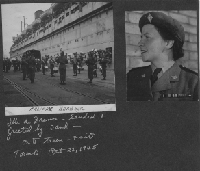 Profile photograph of the young Catherine, accompanied by a photograph of a band.